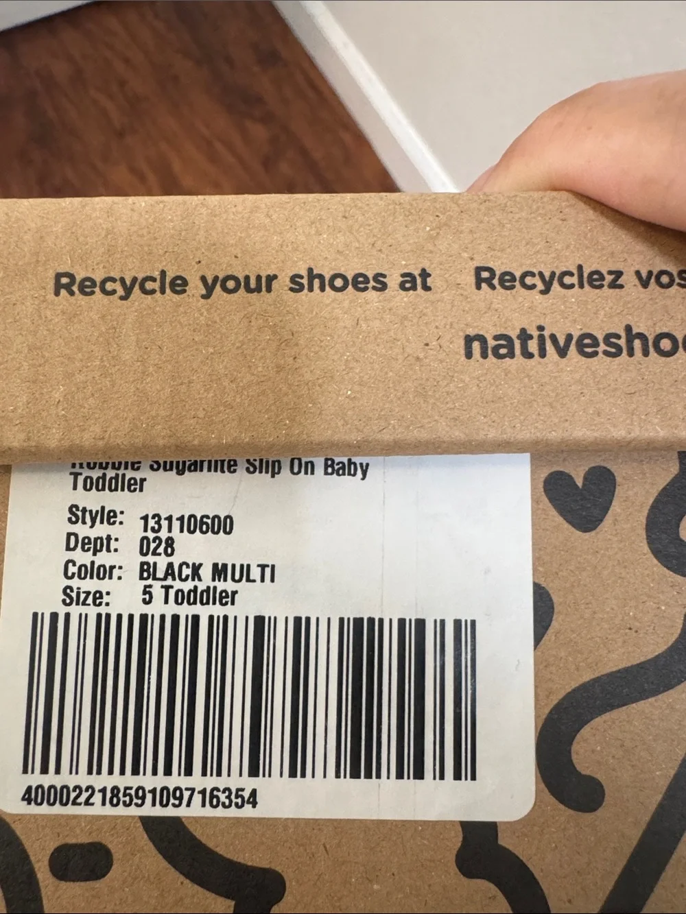 Native Baby Size 5 Robbie Sugarlite Slip-On Clog in Black
